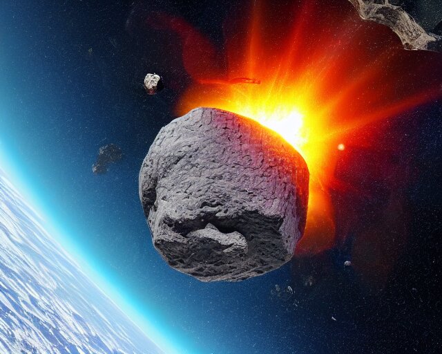 Asteroid hitting earth