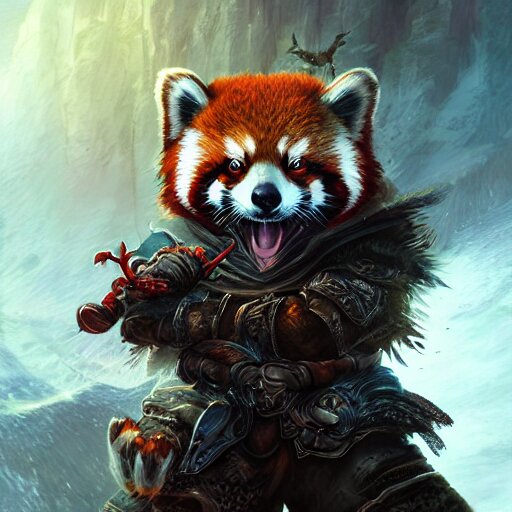 red panda as wrath of the lich king character, digital illustration portrait design, by android jones and greg rutkowski, retrowave color scheme, detailed, cinematic lighting, wide angle action dynamic portrait 
