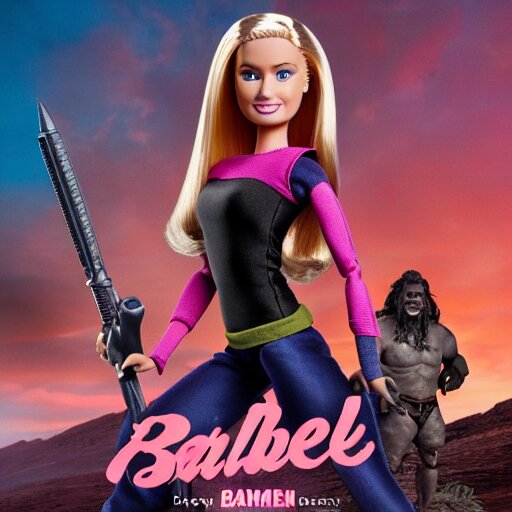 turn into warrior.  mazing warrior. barbie is an orc, photorealistic, photograph, directed by the Russo brothers