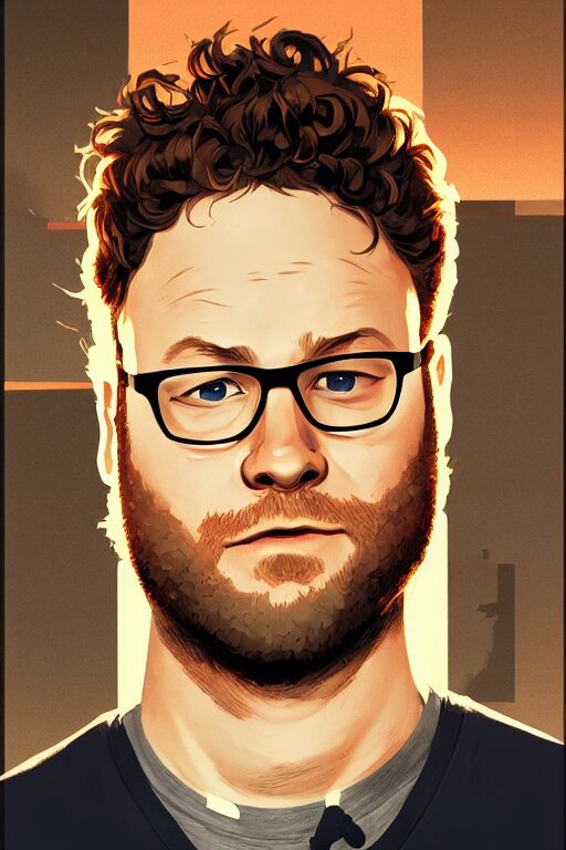 seth rogen, manga cover art, detailed color portrait, artstation trending, 8 k, greg rutkowski 