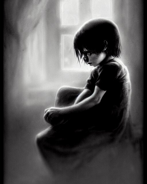 Creepy Child, Hope, Staring Out, in Black and White, Victorian, Poor, Ultra Realistic, Concept Art, Intricate Details, Cinematic, Highly Detailed. replace with a more hopeful image