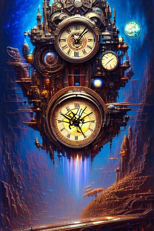 Intricate futuristic time bombs by James Gurney, Dan Luvisi, Petros Afshar, Tim Hildebrandt, Liam Wong, Mark Riddick, Thomas Kinkade, Ernst Haeckel, Dan Mumford, Josephine Wall, WLOP, and Gediminas Pranckevicius. replace space clocks with time bombs