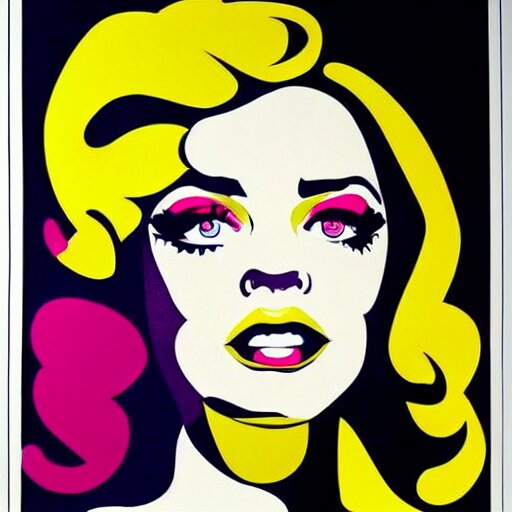 pop art poster of a beautiful woman