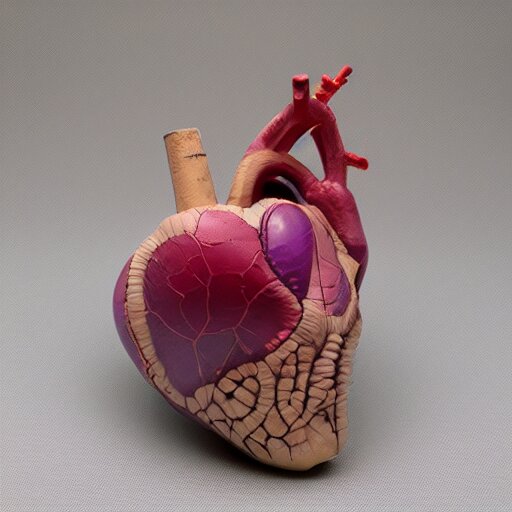 Glass Heart Anatomical Model with Colorful Heart. make it a colorful heart