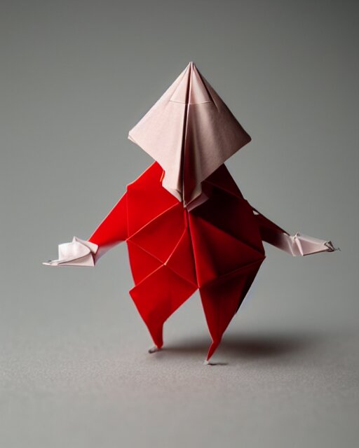 make it a abstract origami sculpture with simple light source