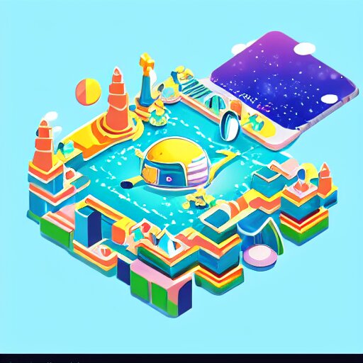 cute isometric galaxy 