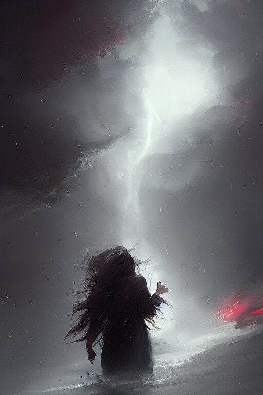 feeling of despair, tornado, storm, by greg rutkowski, artstation