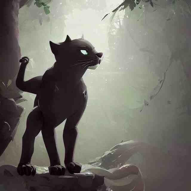 a beautiful painting of a cute anthropomorphic gray panther fursona. disney character design by cory loftis, fenghua zhong, ryohei hase, ismail inceoglu and ruan jia. artstation, volumetric light, detailed, photorealistic, rendered in octane